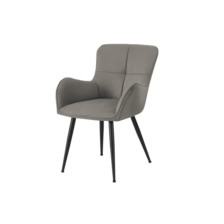 I 1159 - Chaise, 33'' Hauteur, Ensemble De 2, Rembourré, Coté, Salle À Manger, Cuisine, Look Daim Gris, Métal Noir, Contemporain, Moderne - Simple Boutique