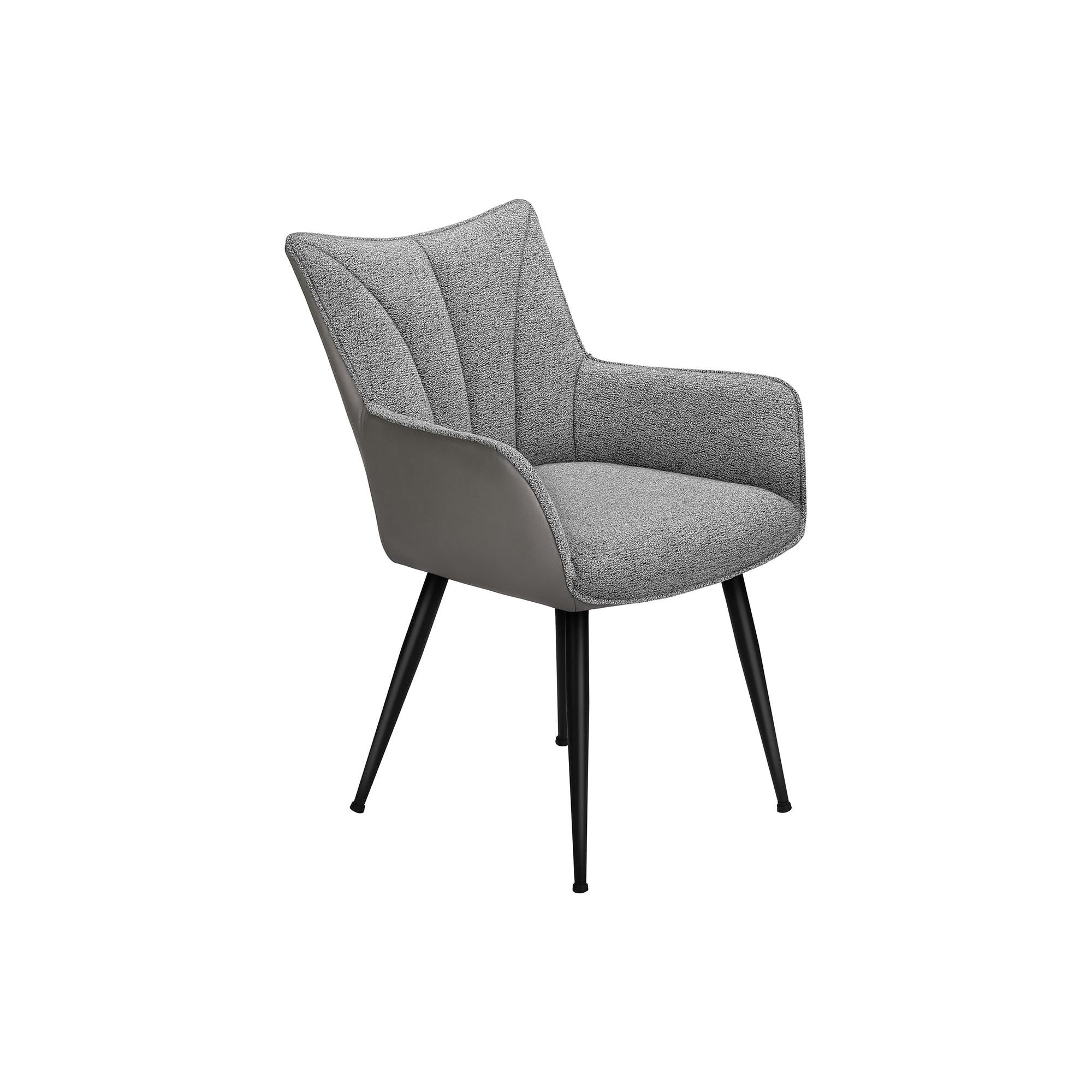 I 1168 - Chaise, 35'' Hauteur, Ensemble De 2, Rembourré, Coté, Salle À Manger, Cuisine, Tissu Gris Clair, Aspect Cuir Gris, Contemporain - Simple Boutique