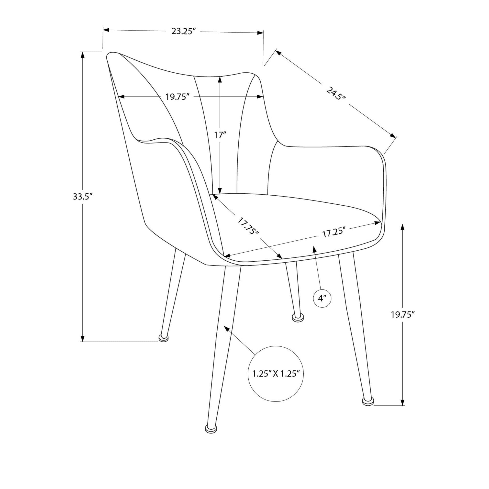 I 1168 - Chaise, 35'' Hauteur, Ensemble De 2, Rembourré, Coté, Salle À Manger, Cuisine, Tissu Gris Clair, Aspect Cuir Gris, Contemporain - Simple Boutique