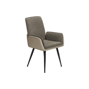 I 1182 - Chaise, 36'' De Haut, Ensemble De 2, Rembourré, Coté, Salle À Manger, Cuisine, Tissu Marron, Aspect Cuir Taupe, Contemporain, Moderne - Simple Boutique