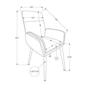I 1182 - Chaise, 36'' De Haut, Ensemble De 2, Rembourré, Coté, Salle À Manger, Cuisine, Tissu Marron, Aspect Cuir Taupe, Contemporain, Moderne - Simple Boutique