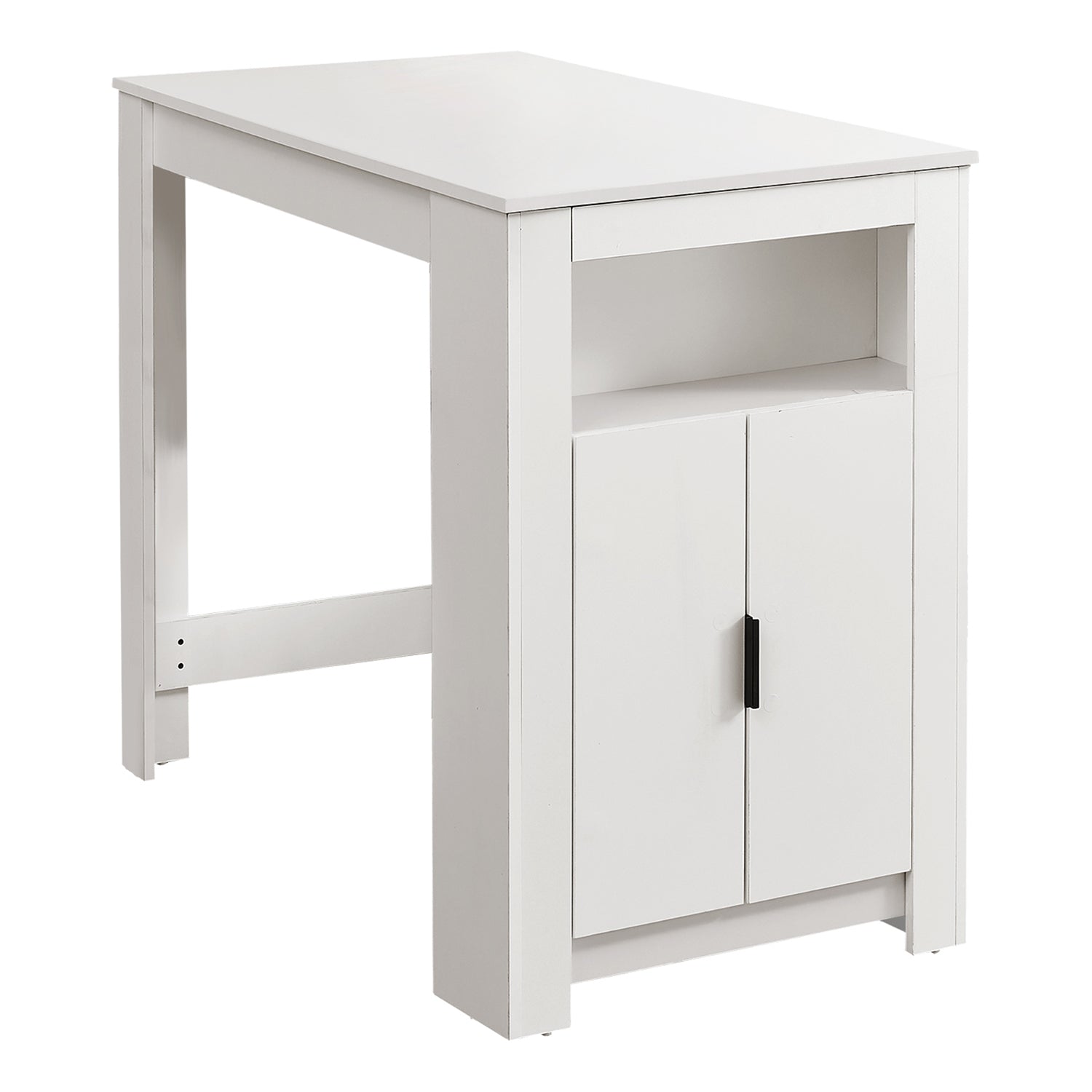 I 1202 - Table A Manger, 48" Rectangulaire, Hauteur Du Comptoir, Cuisine, Petit, Rangement, Stratifié Blanc, Contemporain, Moderne - Simple Boutique