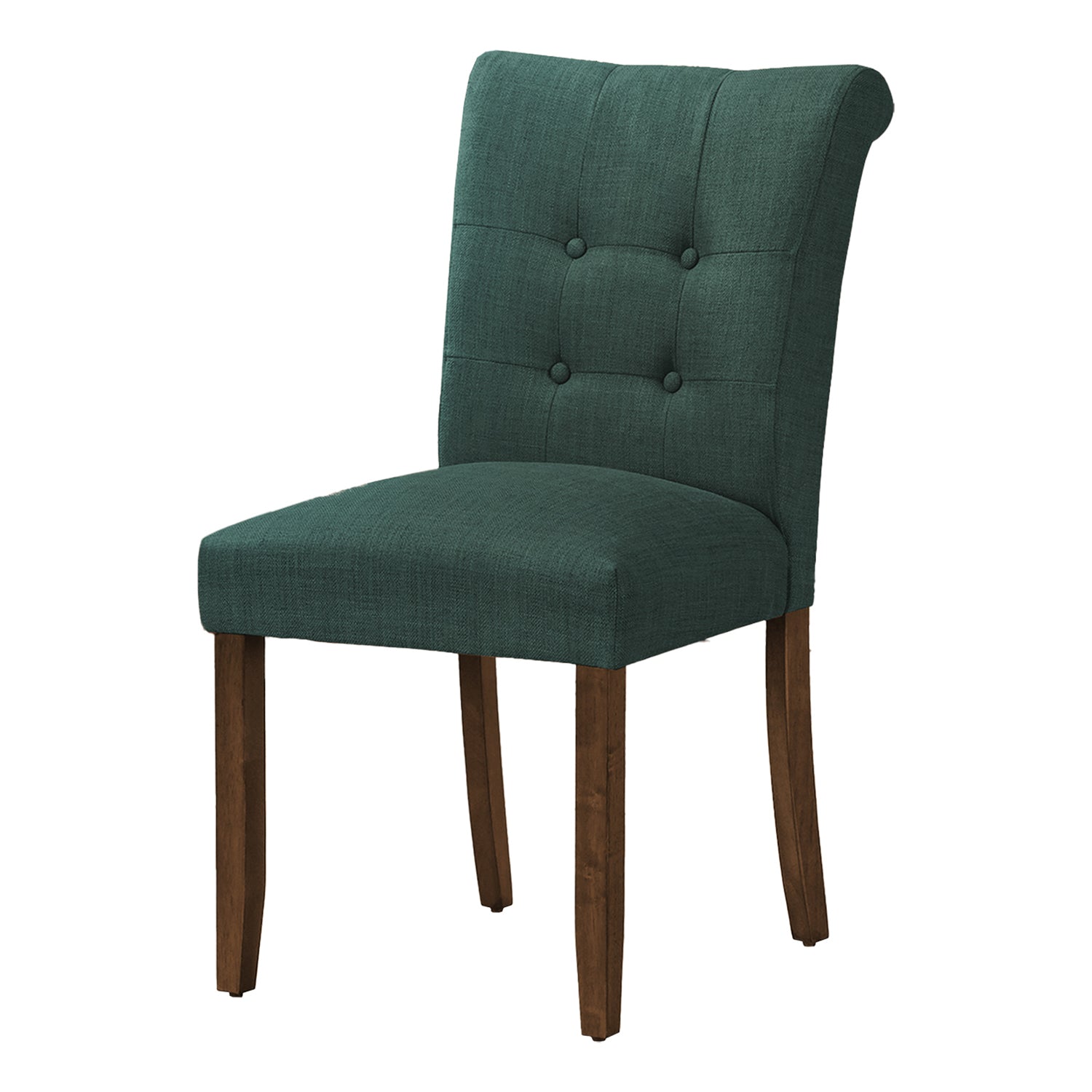 I 1220 - Chaise De Salle À Manger, Hauteur De 38", Ensemble De 2, Rembourré, Salle À Manger, Coté, Cuisine, Tissu Bleu, Pieds En Bois De Noyer, Moderne - Simple Boutique