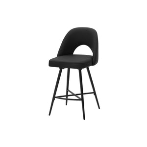 I 1258 - Tabouret De Bar, 39 Pouces De Hauteur, Ensemble De 2, Hauteur Du Comptoir, Pivotant, Cuisine, Aspect Cuir Noir, Métal Noir, Contemporain, Moderne - Simple Boutique