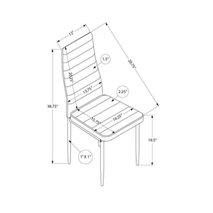 I 1274 - Chaise, 39 Pouces De Hauteur, Ensemble De 2, Coté, Rembourré, Salle À Manger, Cuisine, Simili Cuir Rouge, Métal Noir, Contemporain - Simple Boutique