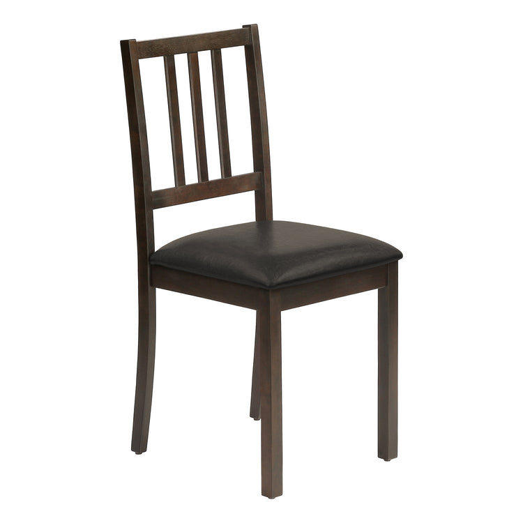 I 1304 - Chaise, Lot De 2, Côté, Rembourré, Cuisine, Salle À Manger, Aspect Cuir Marron, Pieds Bois Marron, Transitionnel - Simple Boutique