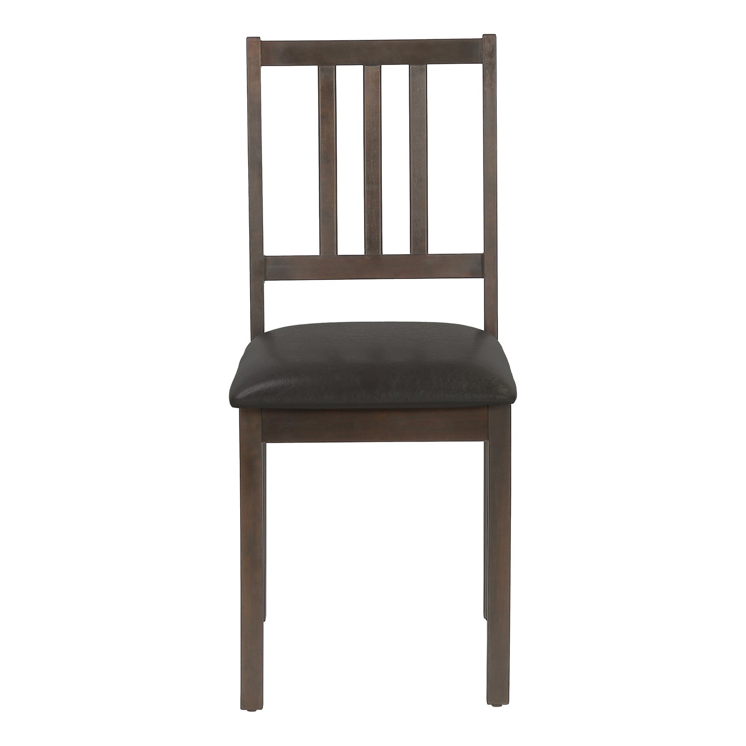 I 1304 - Chaise, Lot De 2, Côté, Rembourré, Cuisine, Salle À Manger, Aspect Cuir Marron, Pieds Bois Marron, Transitionnel - Simple Boutique