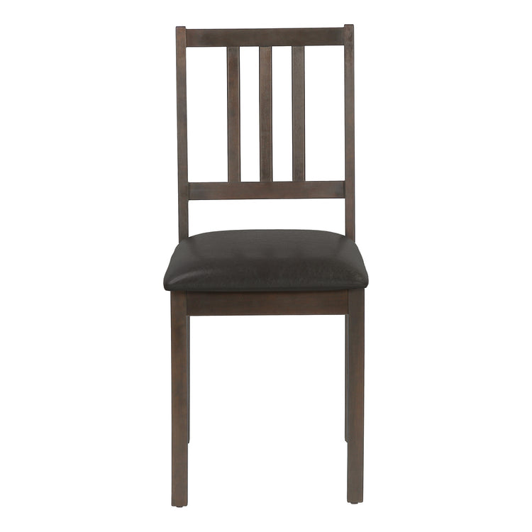 I 1304 - Chaise, Lot De 2, Côté, Rembourré, Cuisine, Salle À Manger, Aspect Cuir Marron, Pieds Bois Marron, Transitionnel - Simple Boutique