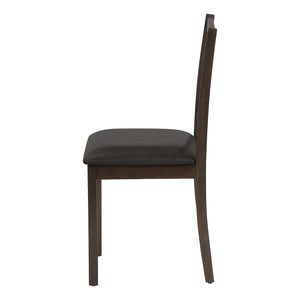 I 1304 - Chaise, Lot De 2, Côté, Rembourré, Cuisine, Salle À Manger, Aspect Cuir Marron, Pieds Bois Marron, Transitionnel - Simple Boutique