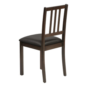 I 1304 - Chaise, Lot De 2, Côté, Rembourré, Cuisine, Salle À Manger, Aspect Cuir Marron, Pieds Bois Marron, Transitionnel - Simple Boutique