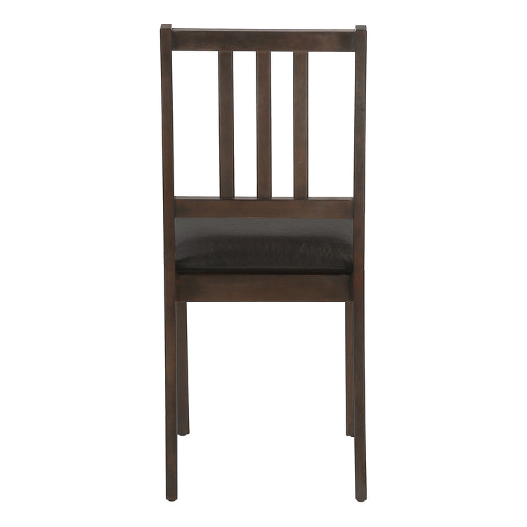 I 1304 - Chaise, Lot De 2, Côté, Rembourré, Cuisine, Salle À Manger, Aspect Cuir Marron, Pieds Bois Marron, Transitionnel - Simple Boutique
