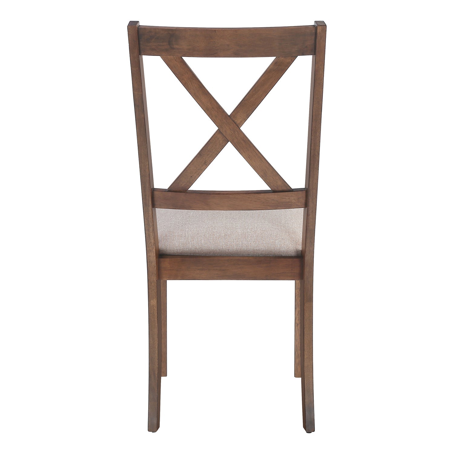 I 1311 - Chaise, Lot De 2, Côté, Rembourré, Cuisine, Salle À Manger, Tissu Marron, Cadre En Bois De Noyer, Transitionnel - Simple Boutique