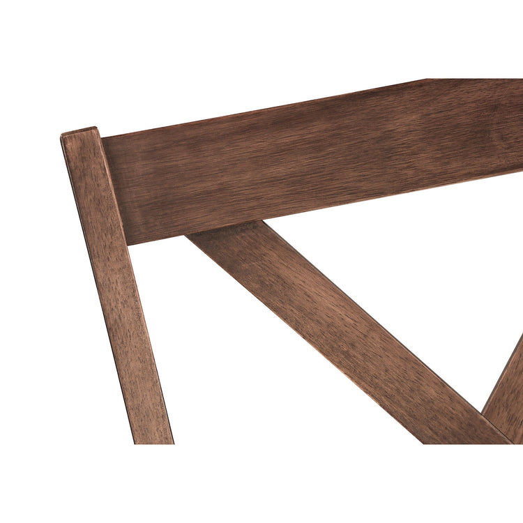 I 1311 - Chaise, Lot De 2, Côté, Rembourré, Cuisine, Salle À Manger, Tissu Marron, Cadre En Bois De Noyer, Transitionnel - Simple Boutique