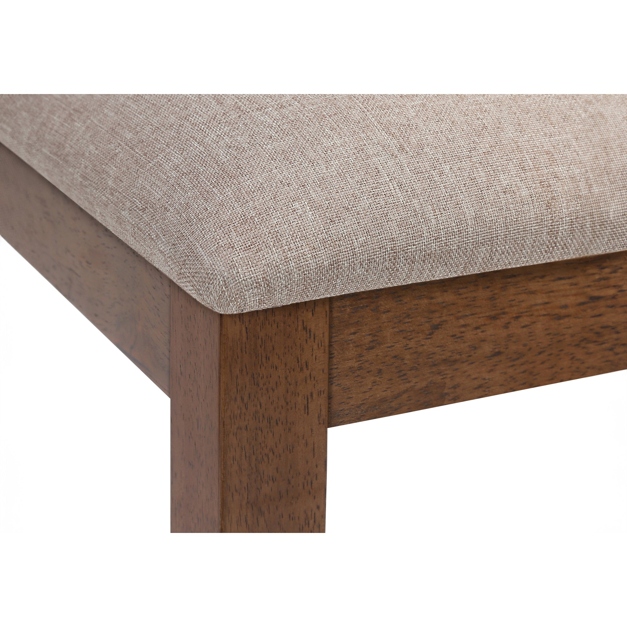 I 1311 - Chaise, Lot De 2, Côté, Rembourré, Cuisine, Salle À Manger, Tissu Marron, Cadre En Bois De Noyer, Transitionnel - Simple Boutique