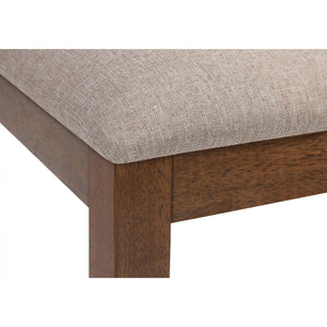 I 1311 - Chaise, Lot De 2, Côté, Rembourré, Cuisine, Salle À Manger, Tissu Marron, Cadre En Bois De Noyer, Transitionnel - Simple Boutique