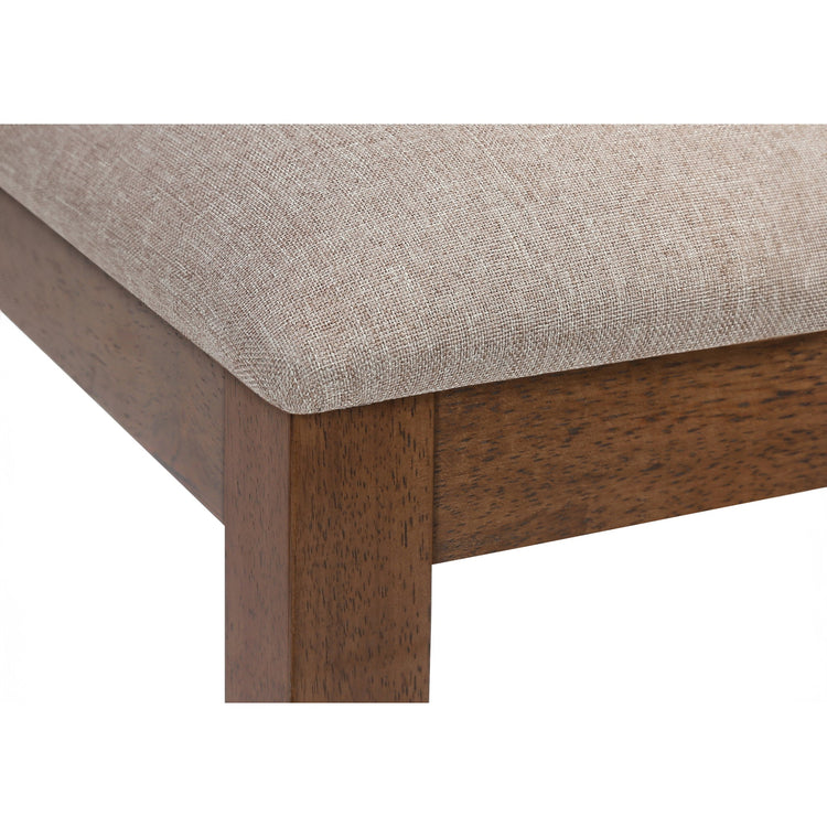 I 1311 - Chaise, Lot De 2, Côté, Rembourré, Cuisine, Salle À Manger, Tissu Marron, Cadre En Bois De Noyer, Transitionnel - Simple Boutique