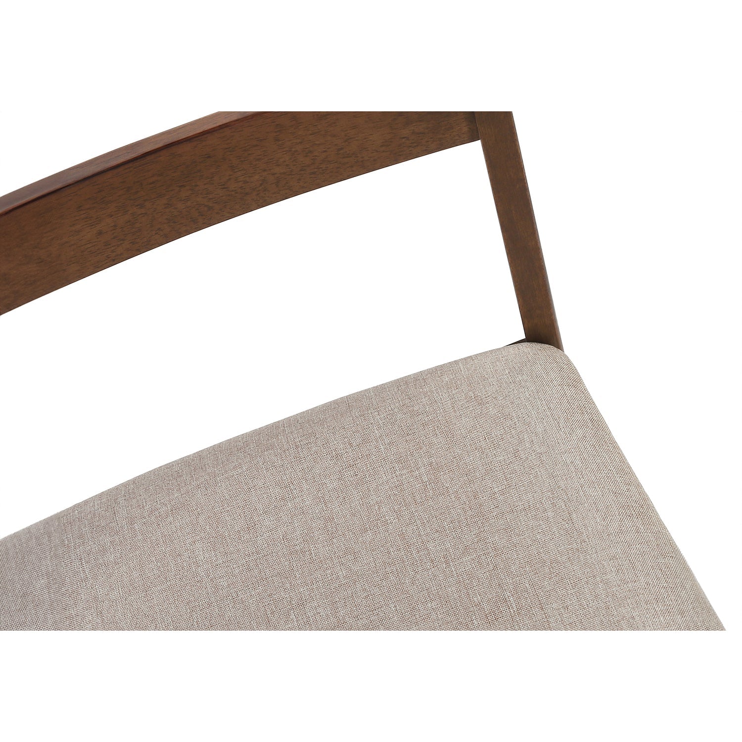 I 1313 - Chaise, Lot De 2, Côté, Rembourré, Cuisine, Salle À Manger, Tissu Marron, Pieds En Bois De Noyer, Transitionnel - Simple Boutique
