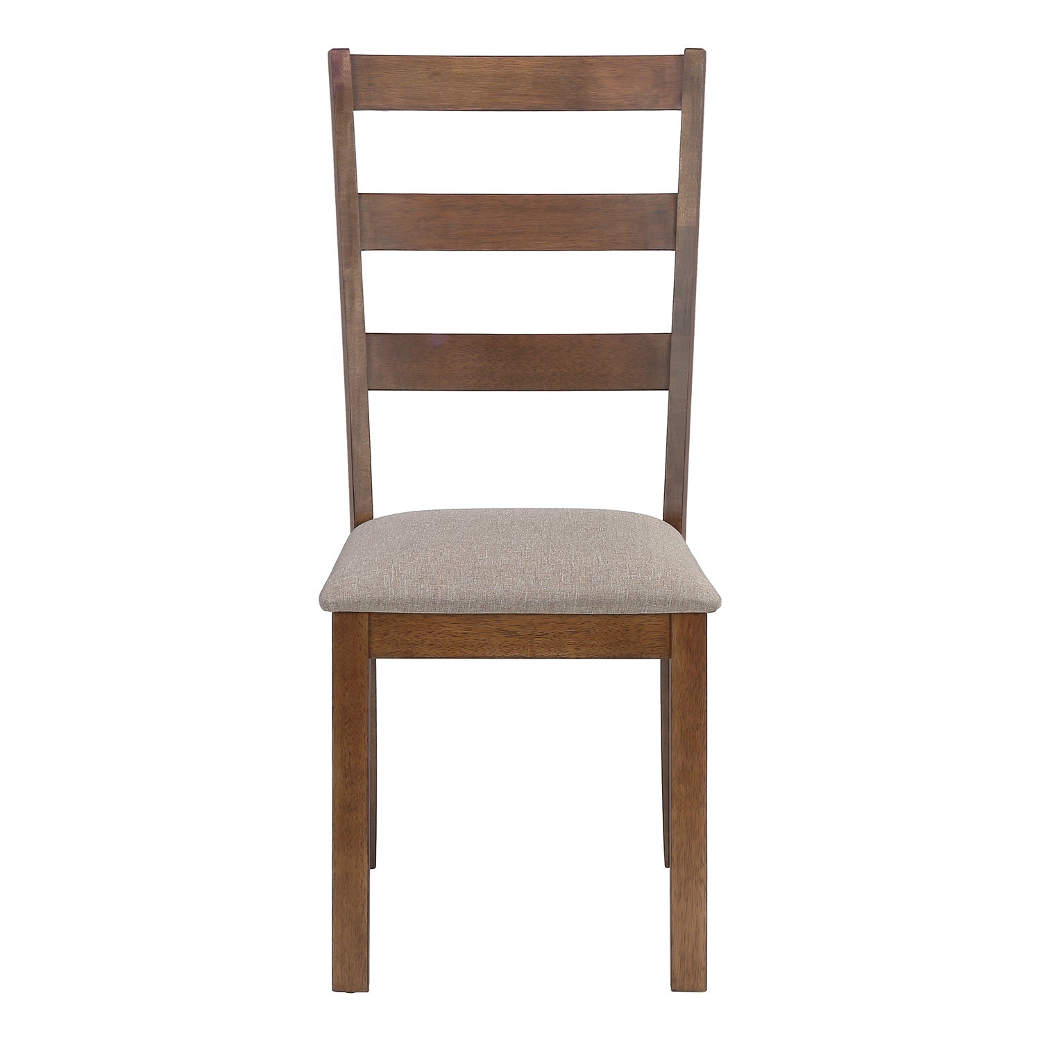 I 1313 - Chaise, Lot De 2, Côté, Rembourré, Cuisine, Salle À Manger, Tissu Marron, Pieds En Bois De Noyer, Transitionnel - Simple Boutique