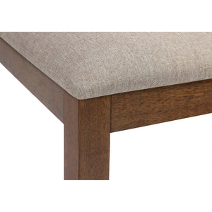 I 1313 - Chaise, Lot De 2, Côté, Rembourré, Cuisine, Salle À Manger, Tissu Marron, Pieds En Bois De Noyer, Transitionnel - Simple Boutique