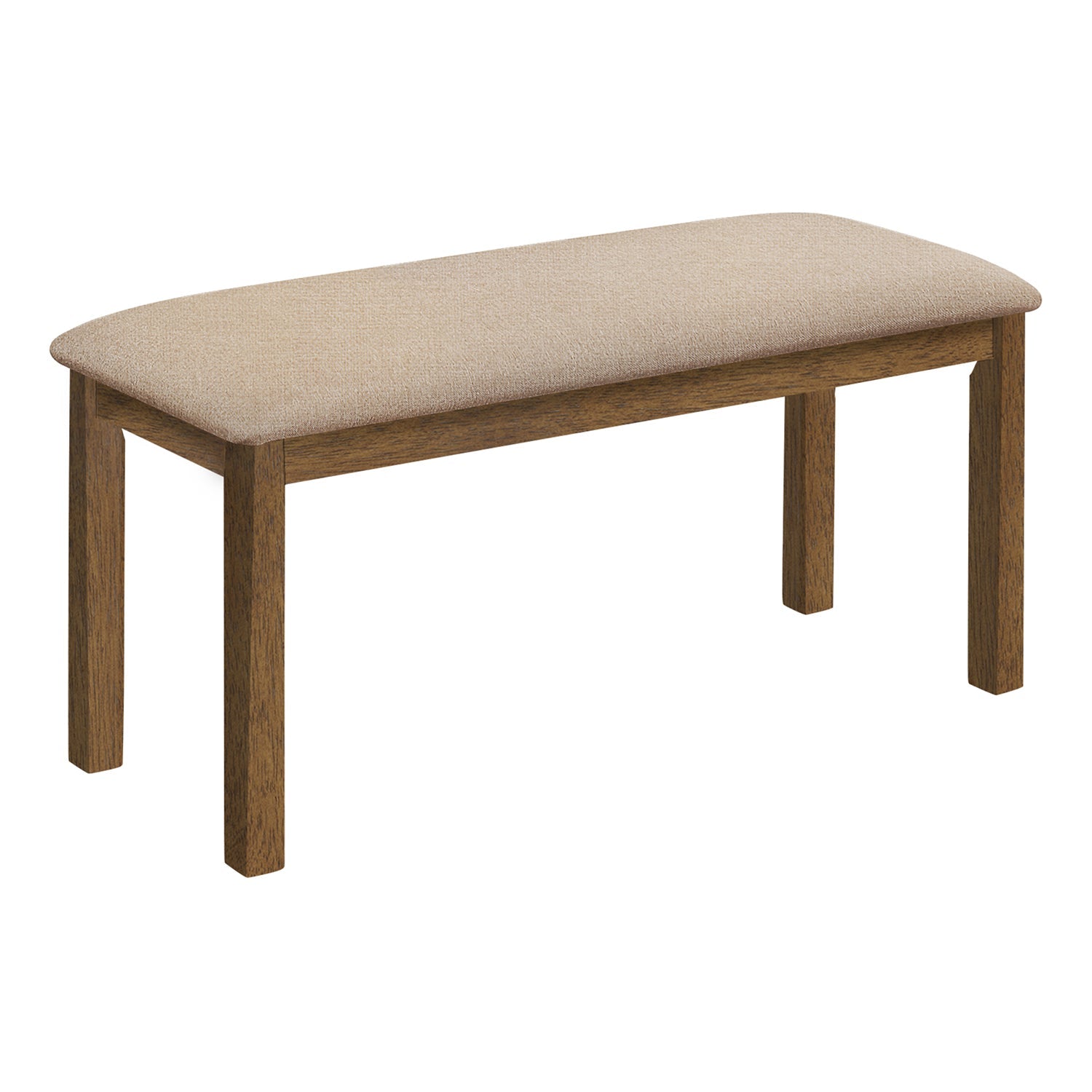 I 1317 - Banc, 42" Rectangulaire, Bois, Rembourré, Salle À Manger, Cuisine, Entrée, Marron Et Beige, Transitionnel - Simple Boutique