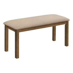 I 1317 - Banc, 42" Rectangulaire, Bois, Rembourré, Salle À Manger, Cuisine, Entrée, Marron Et Beige, Transitionnel - Simple Boutique