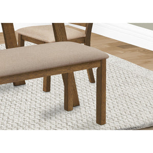 I 1317 - Banc, 42" Rectangulaire, Bois, Rembourré, Salle À Manger, Cuisine, Entrée, Marron Et Beige, Transitionnel - Simple Boutique