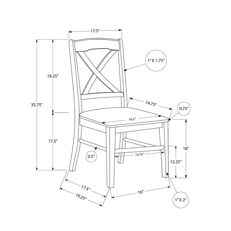 I 1320 - Chaise, Lot De 2, Côté, Cuisine, Salle À Manger, Blanc, Jambes En Bois, Transitionnel - Simple Boutique