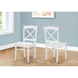 I 1320 - Chaise, Lot De 2, Côté, Cuisine, Salle À Manger, Blanc, Jambes En Bois, Transitionnel - Simple Boutique