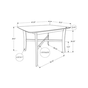I 1323 - Table A Manger, 48" Rectangulaire, Petit, Cuisine, Salle À Manger, Vernis Blanc, Jambes En Bois, Transitionnel - Simple Boutique