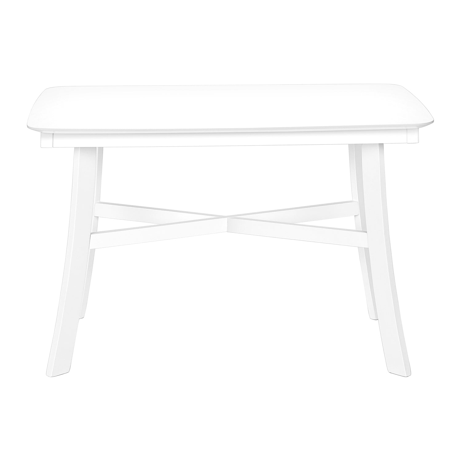 I 1323 - Table A Manger, 48" Rectangulaire, Petit, Cuisine, Salle À Manger, Vernis Blanc, Jambes En Bois, Transitionnel - Simple Boutique