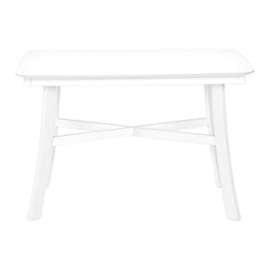 I 1323 - Table A Manger, 48" Rectangulaire, Petit, Cuisine, Salle À Manger, Vernis Blanc, Jambes En Bois, Transitionnel - Simple Boutique