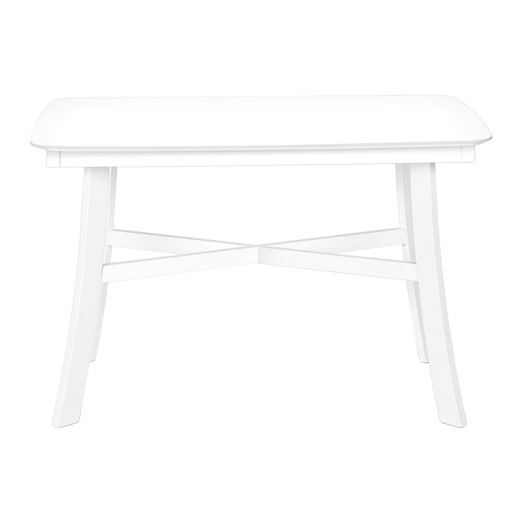 I 1323 - Table A Manger, 48" Rectangulaire, Petit, Cuisine, Salle À Manger, Vernis Blanc, Jambes En Bois, Transitionnel - Simple Boutique