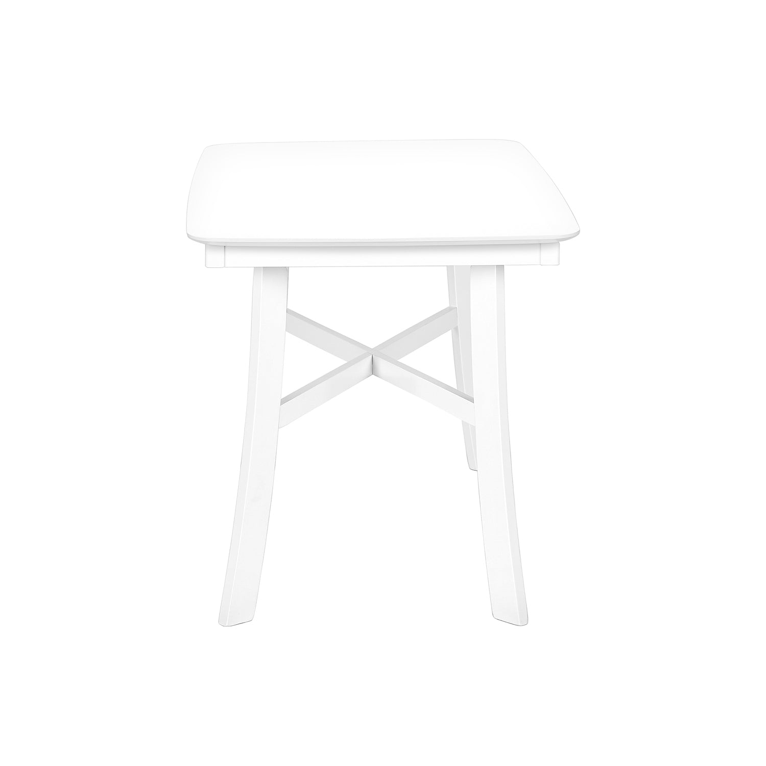 I 1323 - Table A Manger, 48" Rectangulaire, Petit, Cuisine, Salle À Manger, Vernis Blanc, Jambes En Bois, Transitionnel - Simple Boutique