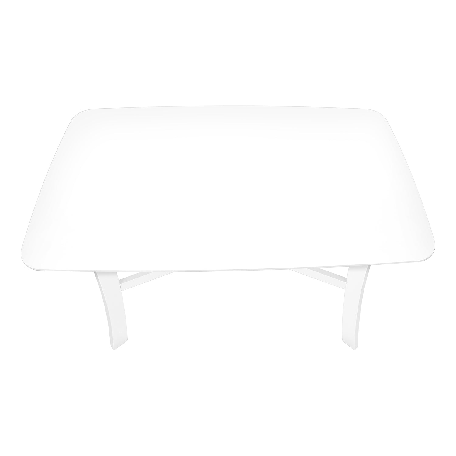 I 1323 - Table A Manger, 48" Rectangulaire, Petit, Cuisine, Salle À Manger, Vernis Blanc, Jambes En Bois, Transitionnel - Simple Boutique