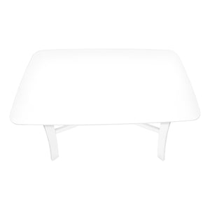 I 1323 - Table A Manger, 48" Rectangulaire, Petit, Cuisine, Salle À Manger, Vernis Blanc, Jambes En Bois, Transitionnel - Simple Boutique