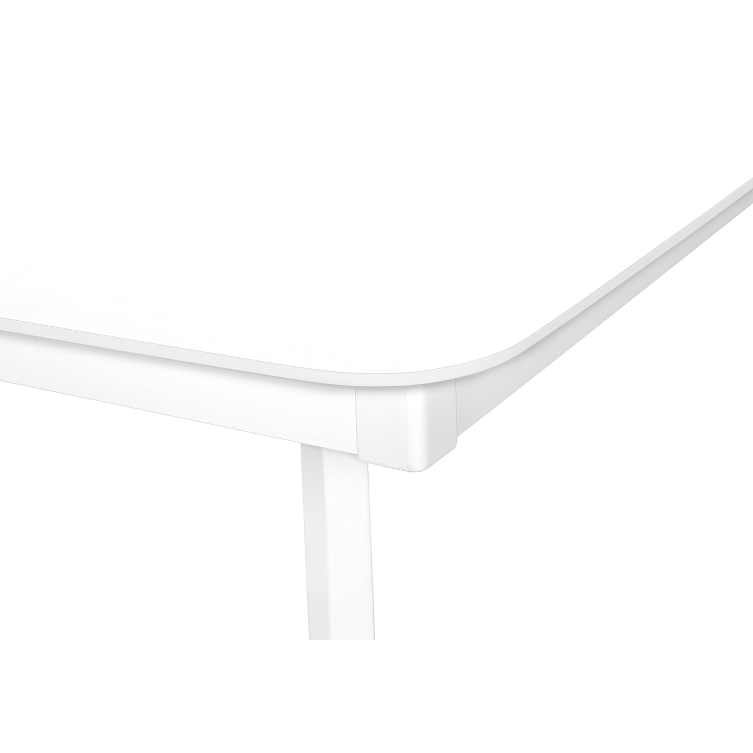 I 1323 - Table A Manger, 48" Rectangulaire, Petit, Cuisine, Salle À Manger, Vernis Blanc, Jambes En Bois, Transitionnel - Simple Boutique