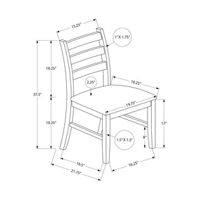 I 1332 - Chaise, Lot De 2, 37 Pouces De Hauteur, Cuisine, Salle À Manger, Côté, Rembourré, Aspect Cuir Marron, , Transitionnel - Simple Boutique
