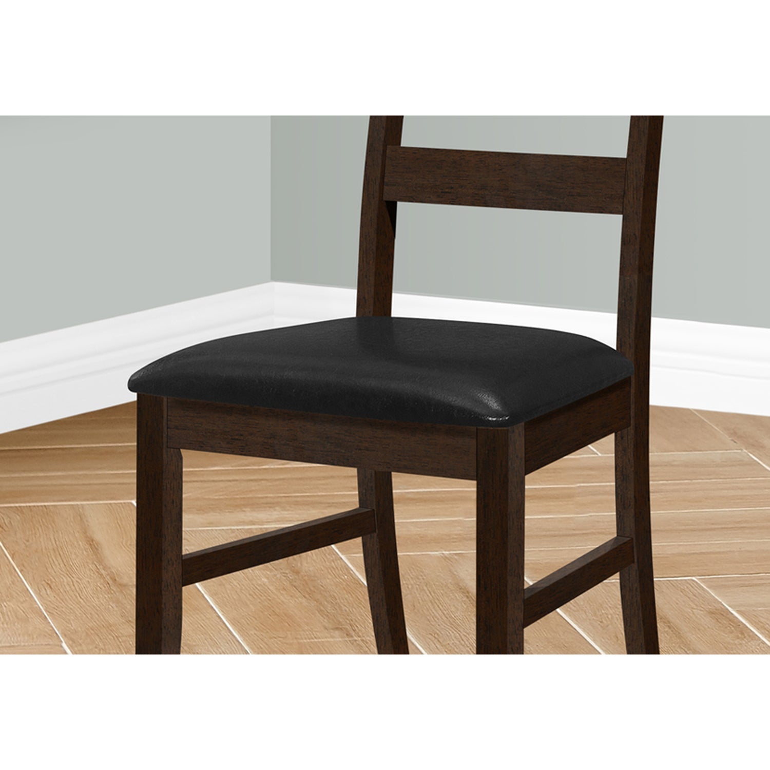 I 1332 - Chaise, Lot De 2, 37 Pouces De Hauteur, Cuisine, Salle À Manger, Côté, Rembourré, Aspect Cuir Marron, , Transitionnel - Simple Boutique
