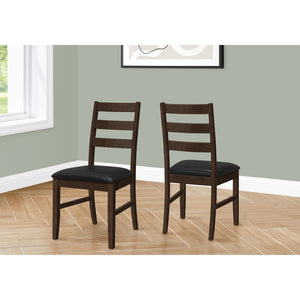 I 1332 - Chaise, Lot De 2, 37 Pouces De Hauteur, Cuisine, Salle À Manger, Côté, Rembourré, Aspect Cuir Marron, , Transitionnel - Simple Boutique