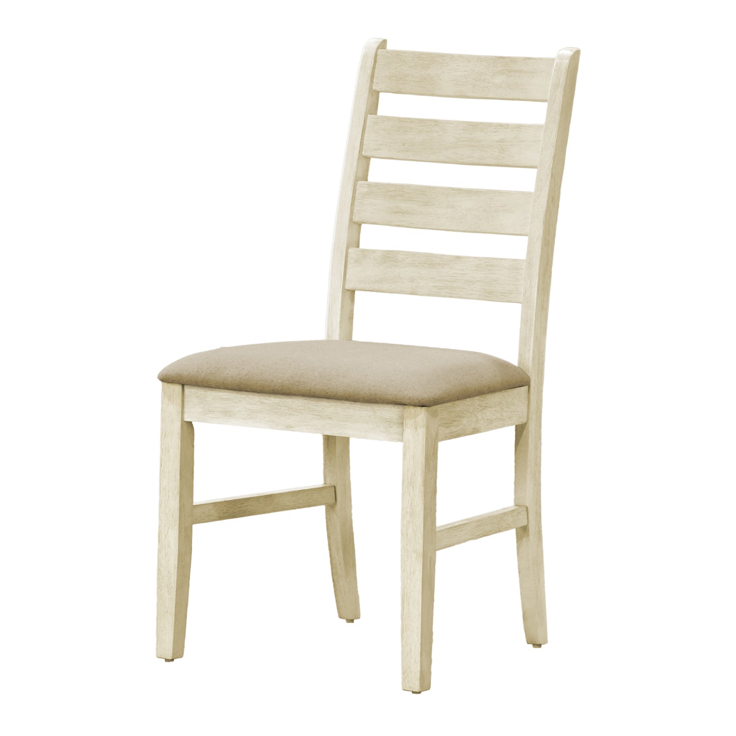I 1336 - Chaise De Salle À Manger, Hauteur De 38", Salle À Manger, Cuisine, Ensemble De 2, Coté, Rembourré, Blanc Antique, Aspect Linge Beige, Transitionnel - Simple Boutique