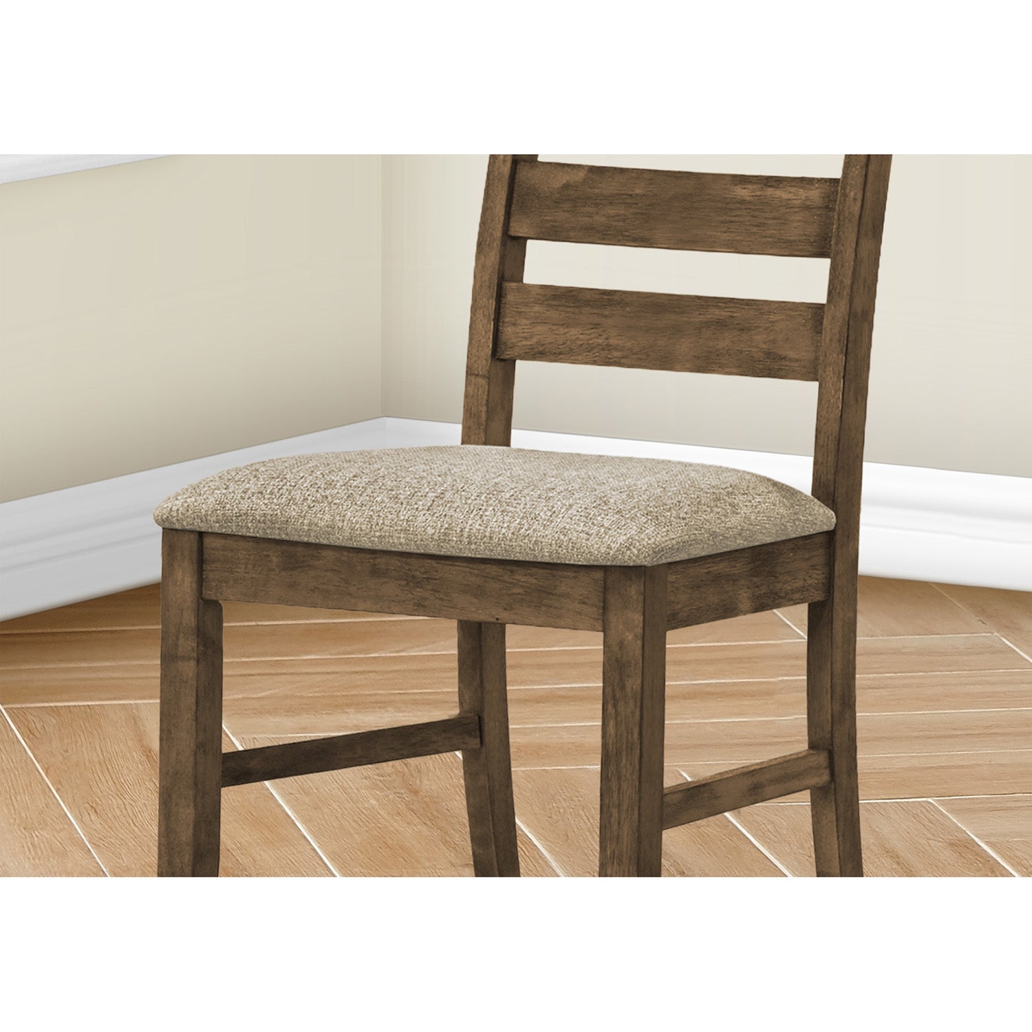 I 1342 - Chaise De Salle À Manger, Hauteur De 38", Salle À Manger, Cuisine, Ensemble De 2, Coté, Rembourré, Brun Antique, Tissu Marron, Transitionnel - Simple Boutique