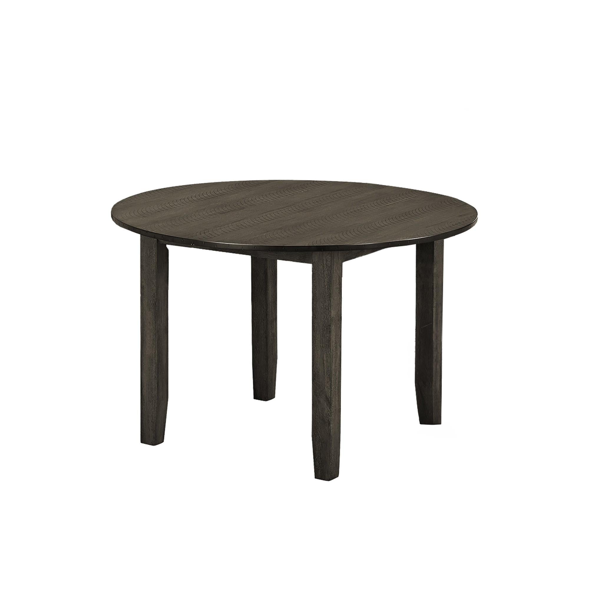 I 1348 - Table A Manger, 48'' Rond, Plateau En Placage, Salle À Manger, Cuisine, Placage Gris, Transitionnel - Simple Boutique