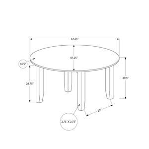 I 1348 - Table A Manger, 48'' Rond, Plateau En Placage, Salle À Manger, Cuisine, Placage Gris, Transitionnel - Simple Boutique