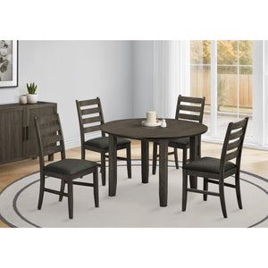 I 1348 - Table A Manger, 48'' Rond, Plateau En Placage, Salle À Manger, Cuisine, Placage Gris, Transitionnel - Simple Boutique