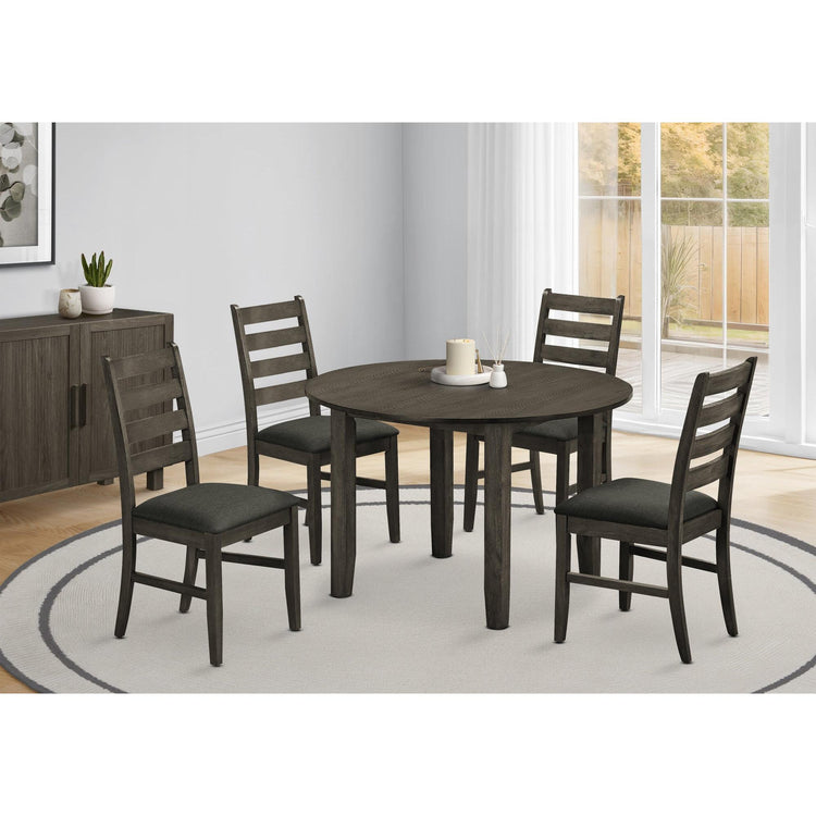 I 1348 - Table A Manger, 48'' Rond, Plateau En Placage, Salle À Manger, Cuisine, Placage Gris, Transitionnel - Simple Boutique