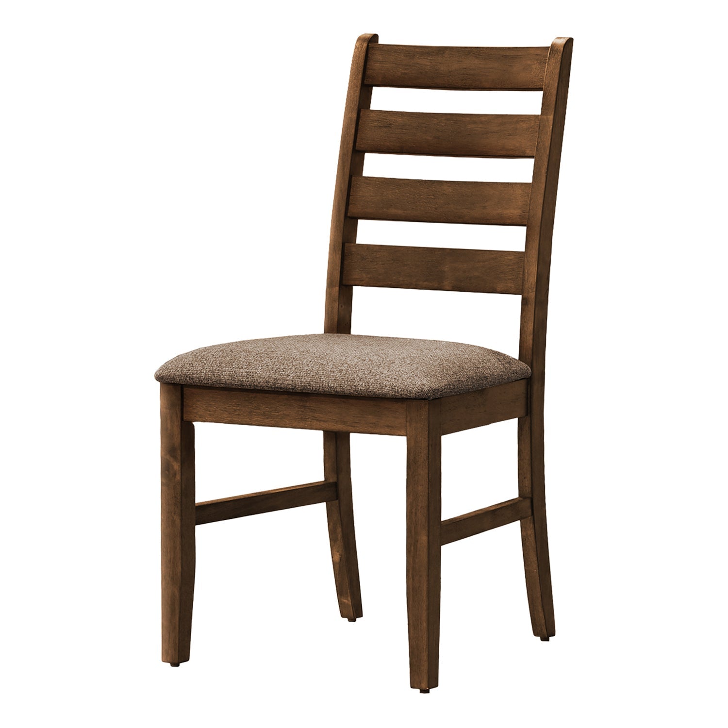 I 1355 - Chaise De Salle À Manger, Hauteur De 38", Salle À Manger, Cuisine, Ensemble De 2, Coté, Rembourré, Tissu Marron, Cerisier Antique, Transitionnel - Simple Boutique