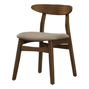 I 1365 - Chaise, 32" Hauteur, Ensemble De 2, Coté, Rembourré, Cuisine, Salle À Manger, Noyer Foncé, Tissu Beige, Moderne - Simple Boutique