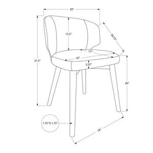 I 1366 - Chaise, 32'' Hauteur, Ensemble De 2, Coté, Rembourré, Salle À Manger, Cuisine, Noyer Foncé, Tissu Marron, Mid Century, Moderne - Simple Boutique