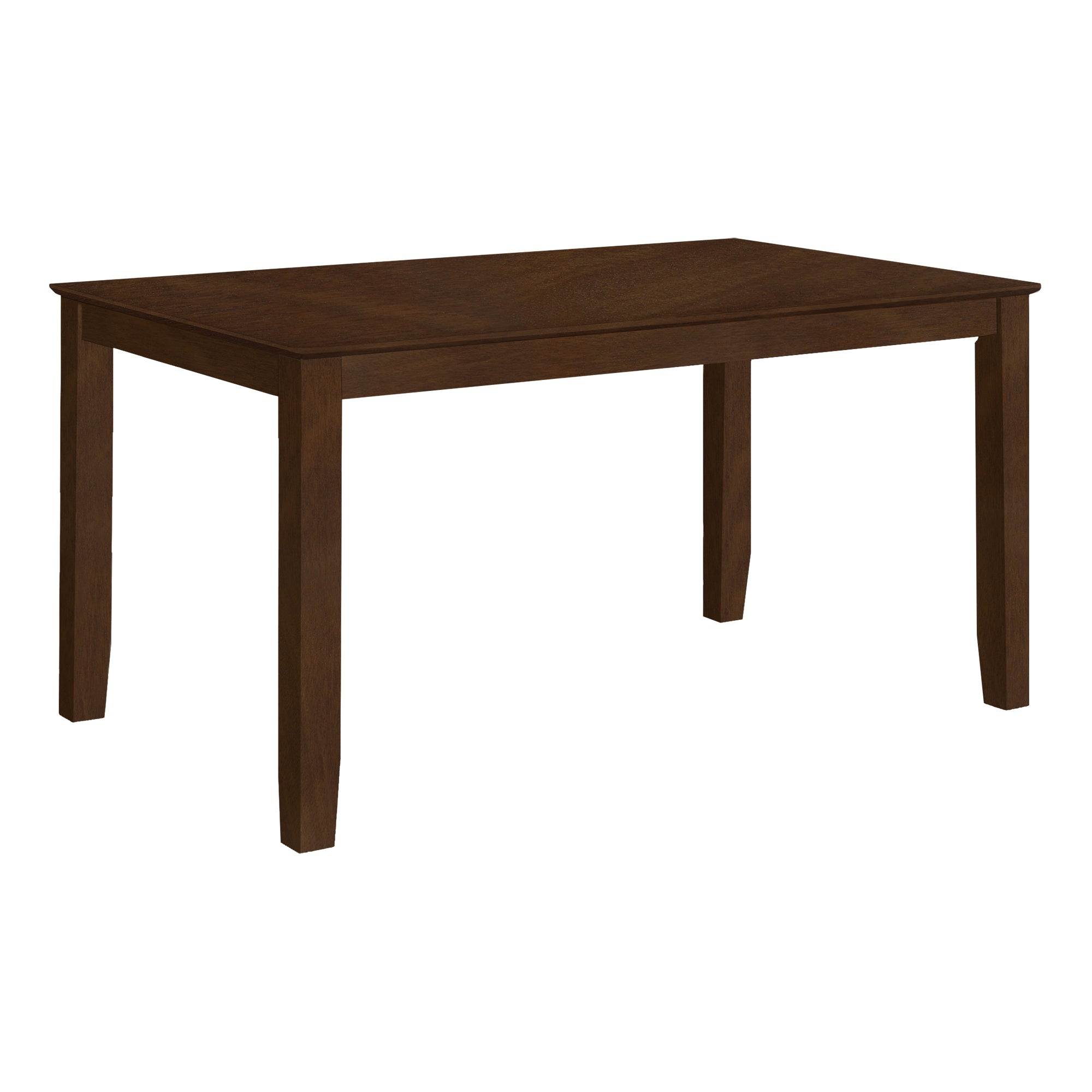 I 1370 - Table A Manger, 60" Rectangulaire, Top En Placage, Pieds En Bois Massif, Salle À Manger, Cuisine, Veneer Marron, Bois Marron, Transitionnel - Simple Boutique