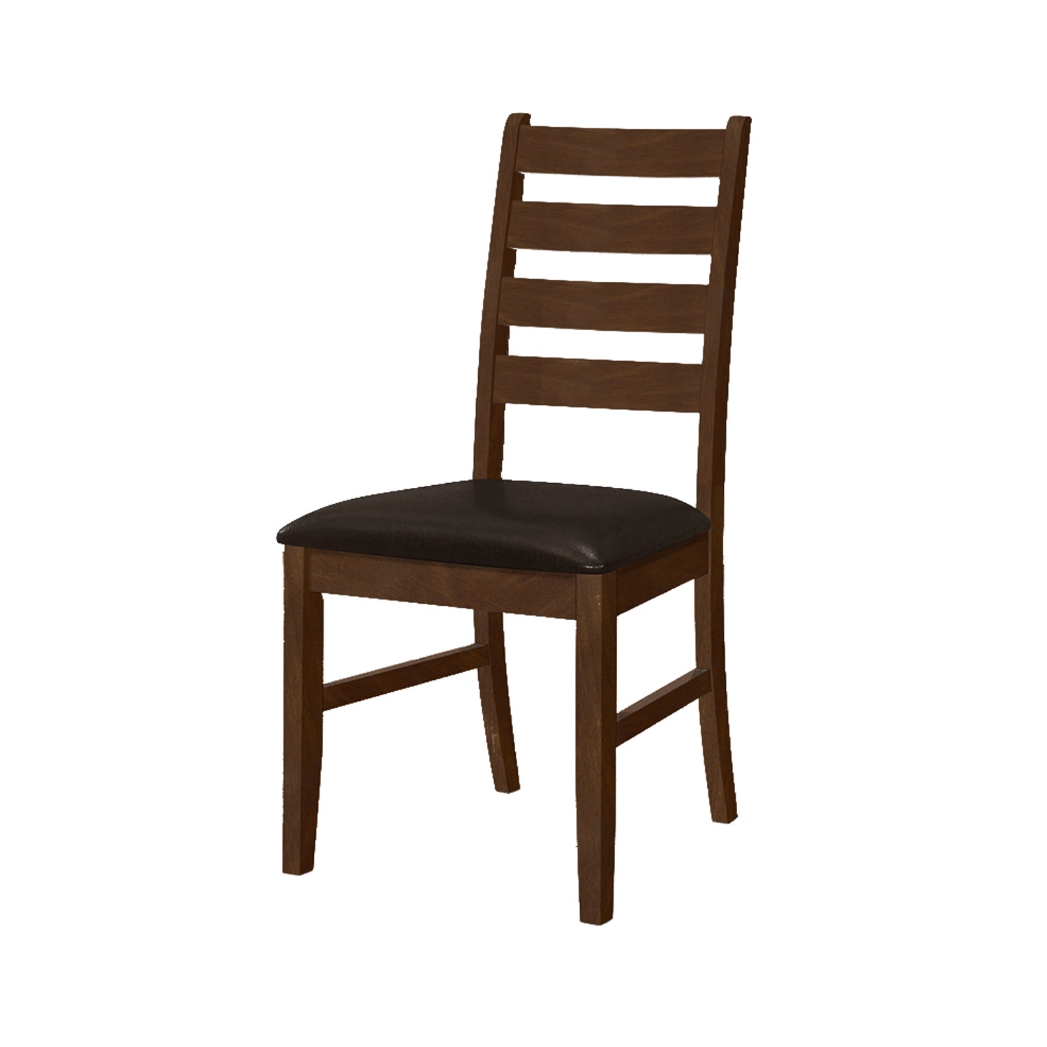 I 1372 - Chaise, 37 Pouces De Hauteur, Lot De 2, Salle À Manger, Cuisine, Côté, Rembourré, Bois Solide Marron, Aspect Cuir Marron, Transitionnel - Simple Boutique